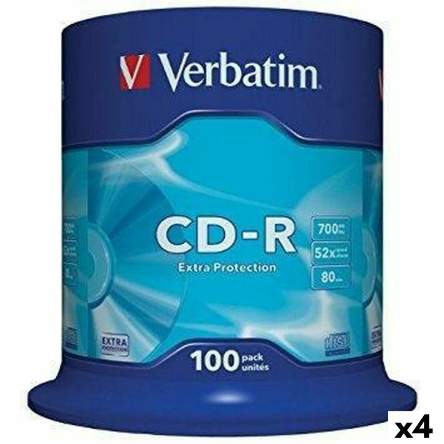 CD-R Verbatim Extra Protection 700 MB 52x 100 Dele (4 enheder) #1