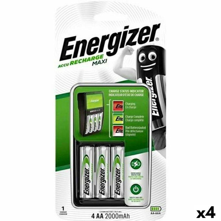 Oplader + genopladelige batterier Energizer (4 enheder) #1