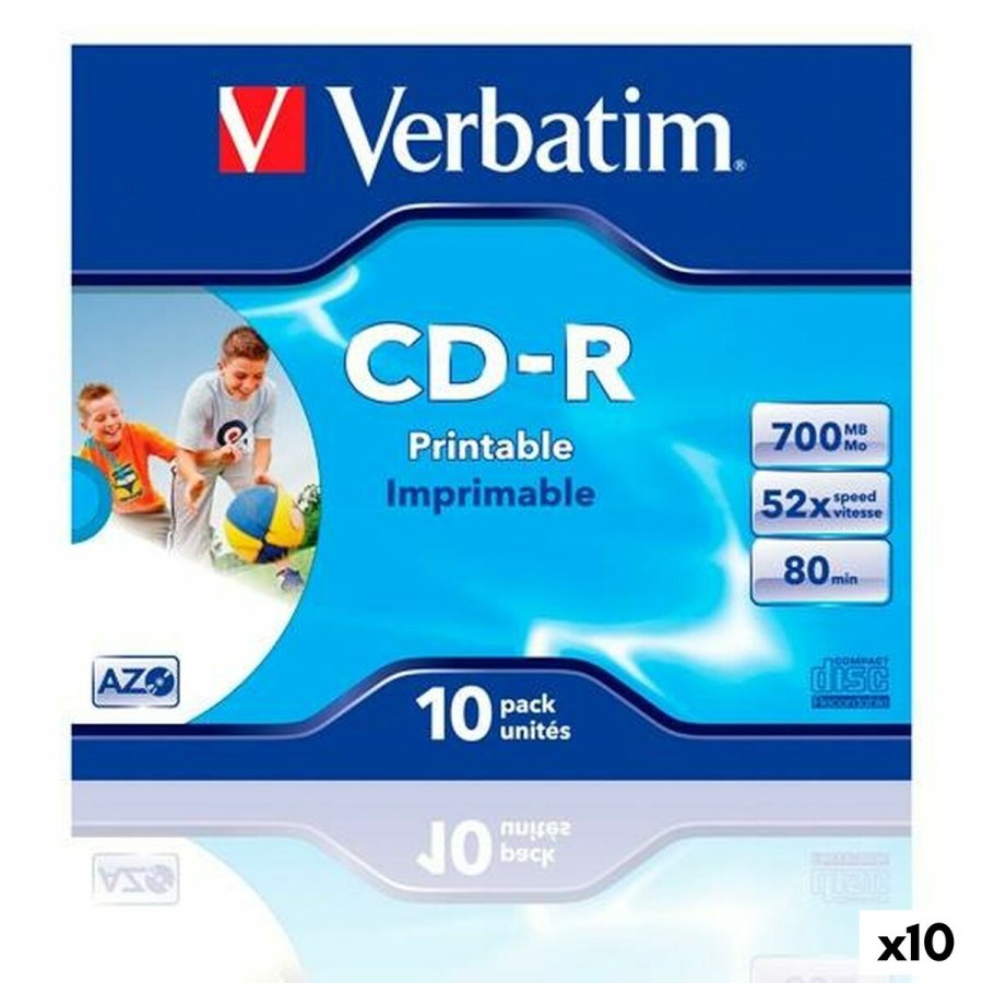 CD-R Verbatim CD-R AZO 700 MB 52x 10 Dele (10 enheder) #1