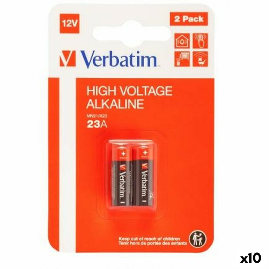 Batterier Verbatim 12 V LR23A (2 Dele) (10 enheder) #1