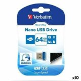 USB-stik Verbatim NANO STORE'N'STAY Bl Sort 64 GB (10 enheder) #1