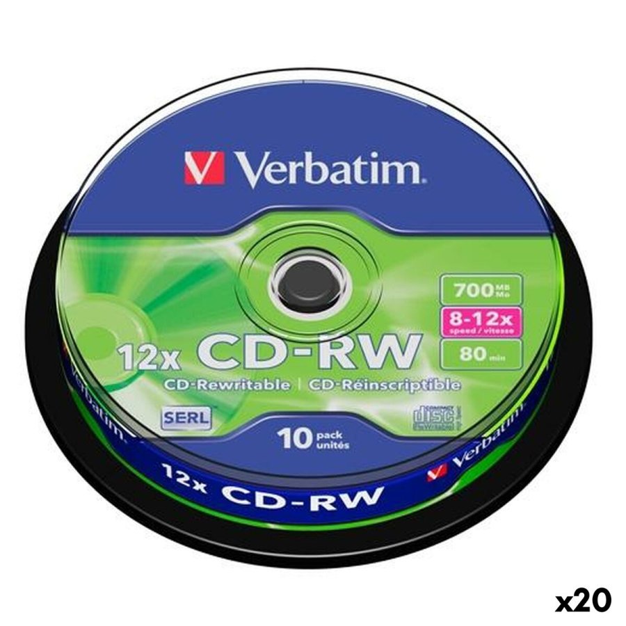 CD-RW Verbatim 700 MB 12x 10 Dele (20 enheder) #1