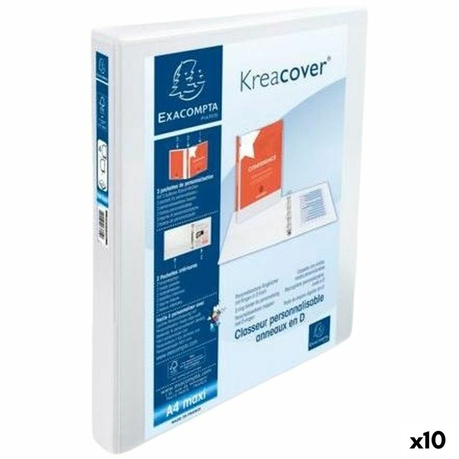 Ringbind Exacompta KREACOVER Hvid A4+ (10 enheder) #1
