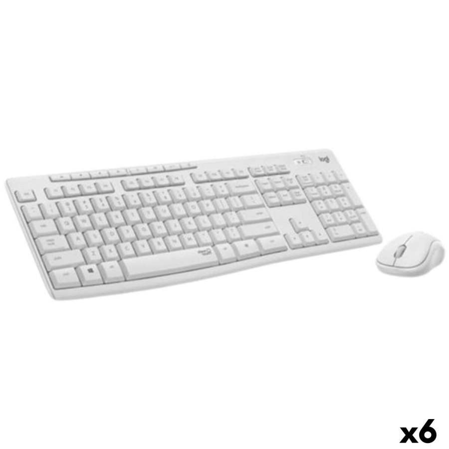 Tastatur og mus Logitech Hvid Spansk qwerty (6 enheder) #1