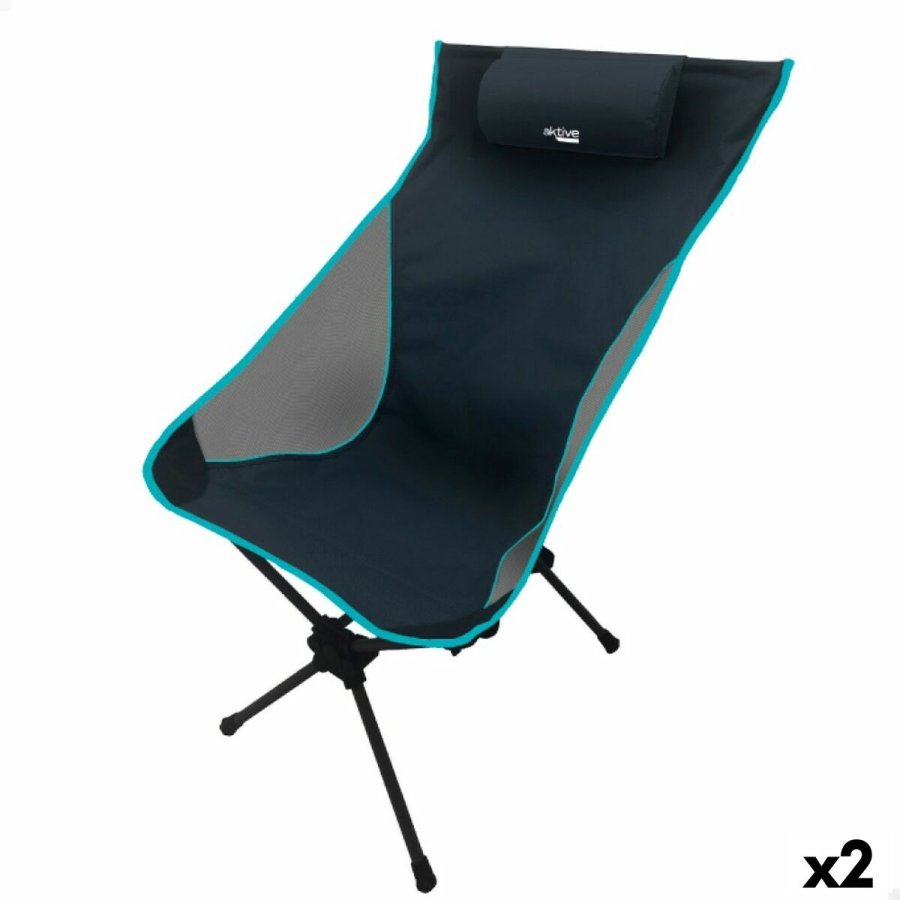 Sammenklappelig campingstol Aktive 61 x 99 x 55 cm (2 enheder) #1
