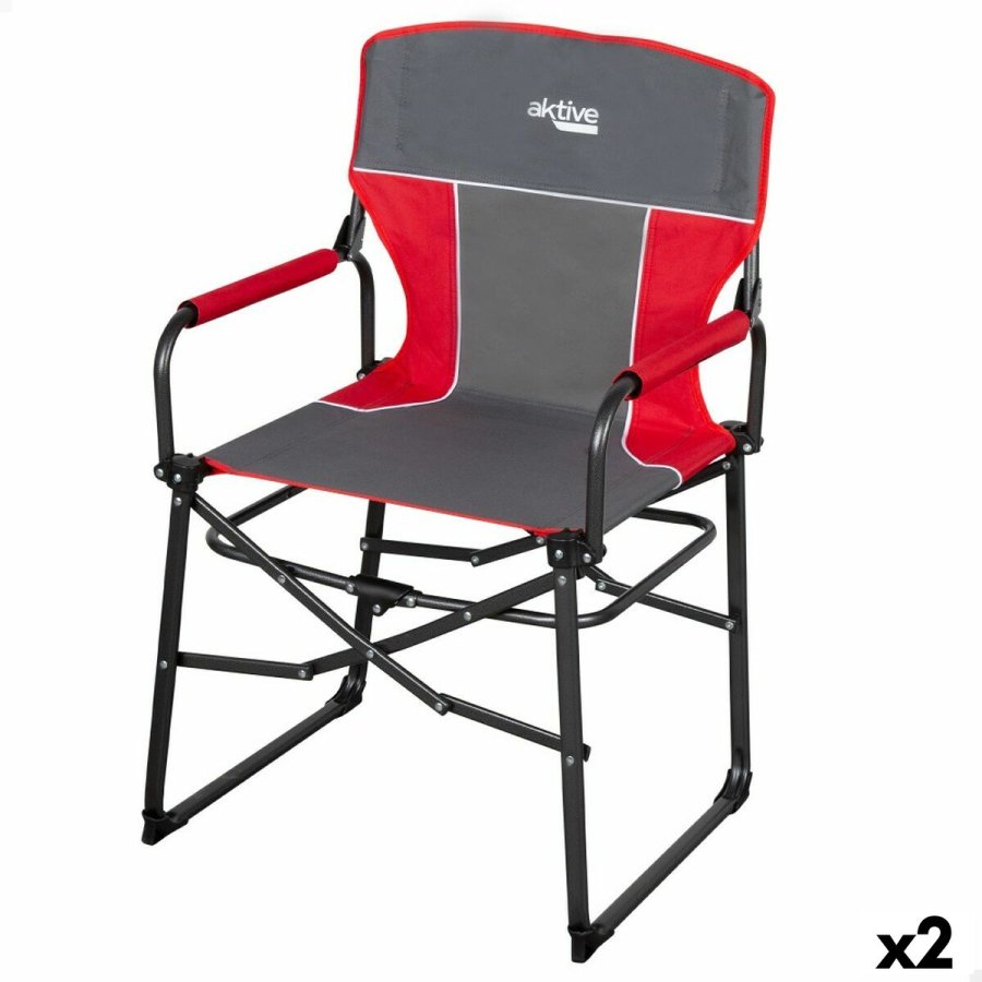 Sammenklappelig campingstol Aktive 54 x 92 x 49 cm (2 enheder) #1