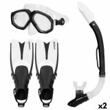 Dykkerbriller med Snorkle og Finner AquaSport Sort Voksne (2 enheder) #1