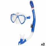 Snorkel beskyttelsesbriller og rr AquaSport Bl Voksne (2 enheder) #1