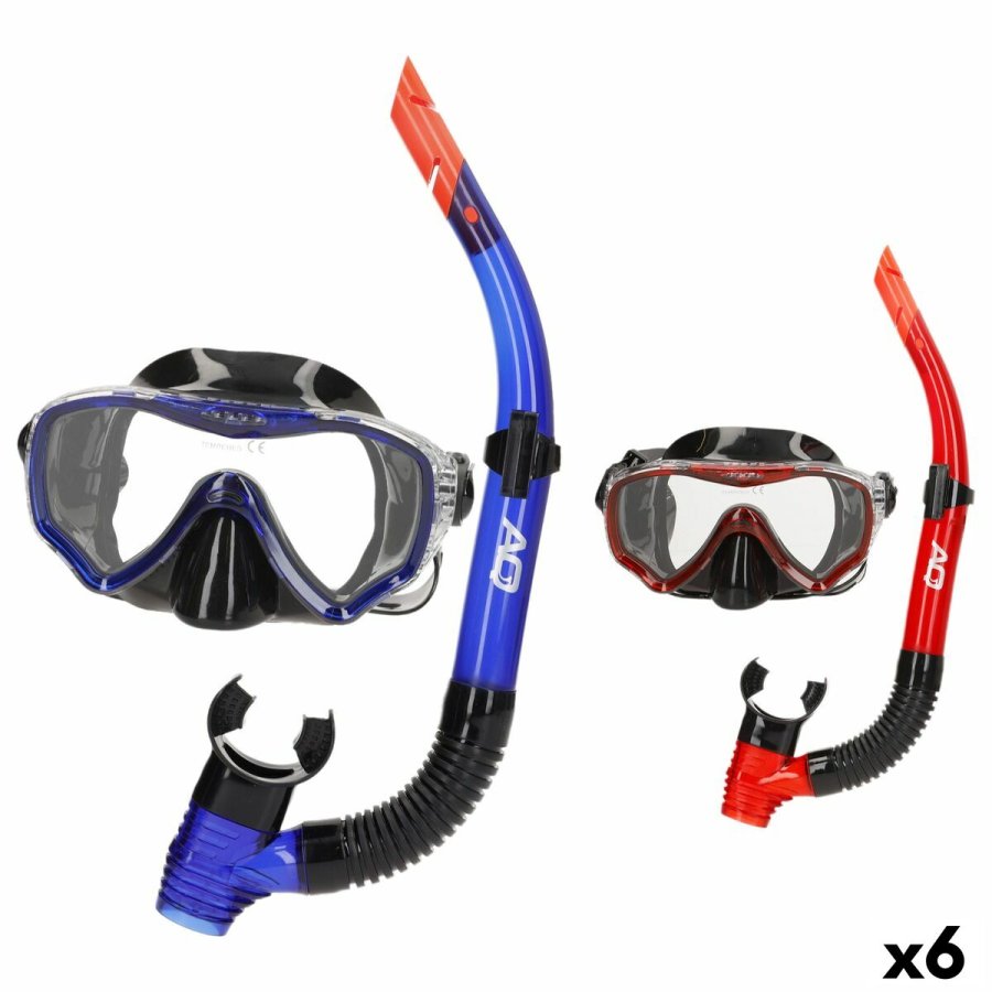 Snorkel beskyttelsesbriller og rr AquaSport Bl Rd (6 enheder) #1