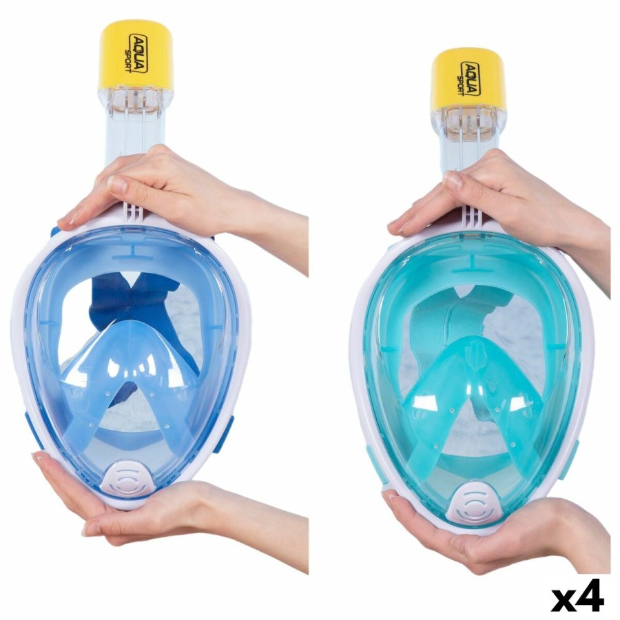 Snorkelmaske med sportskamerasttte AquaSport Bl Turkisbl (4 enheder) #1