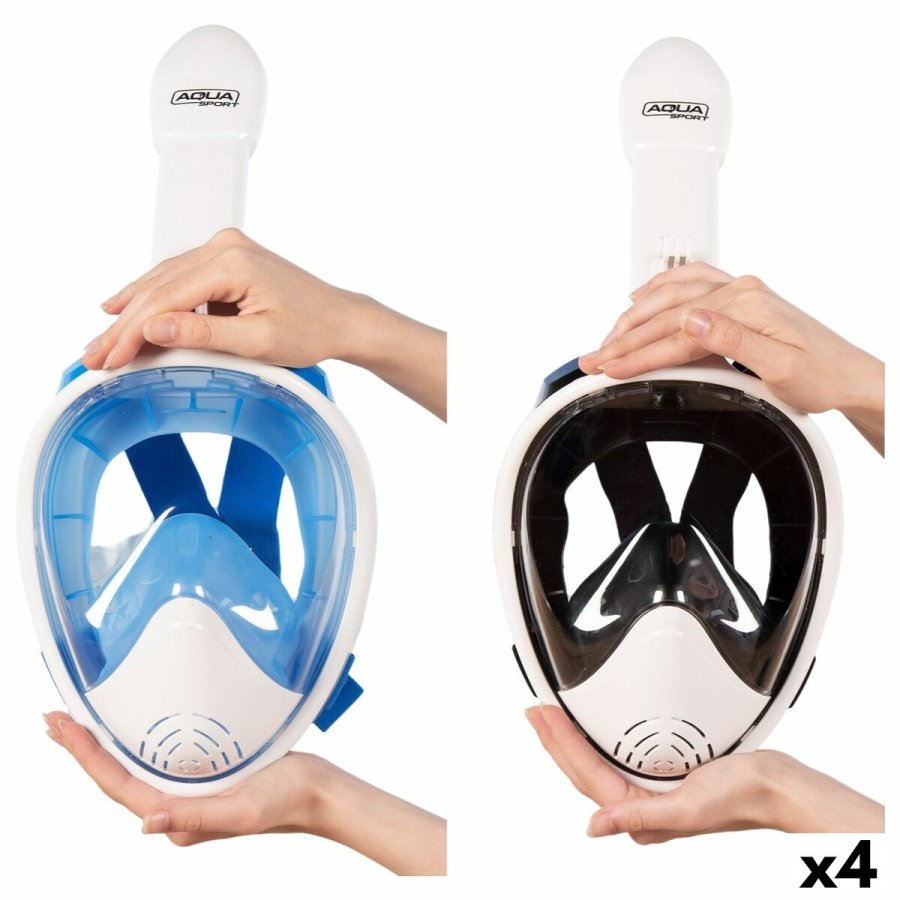 Snorkelmaske med sportskamerasttte AquaSport Bl Hvid (4 enheder) #1