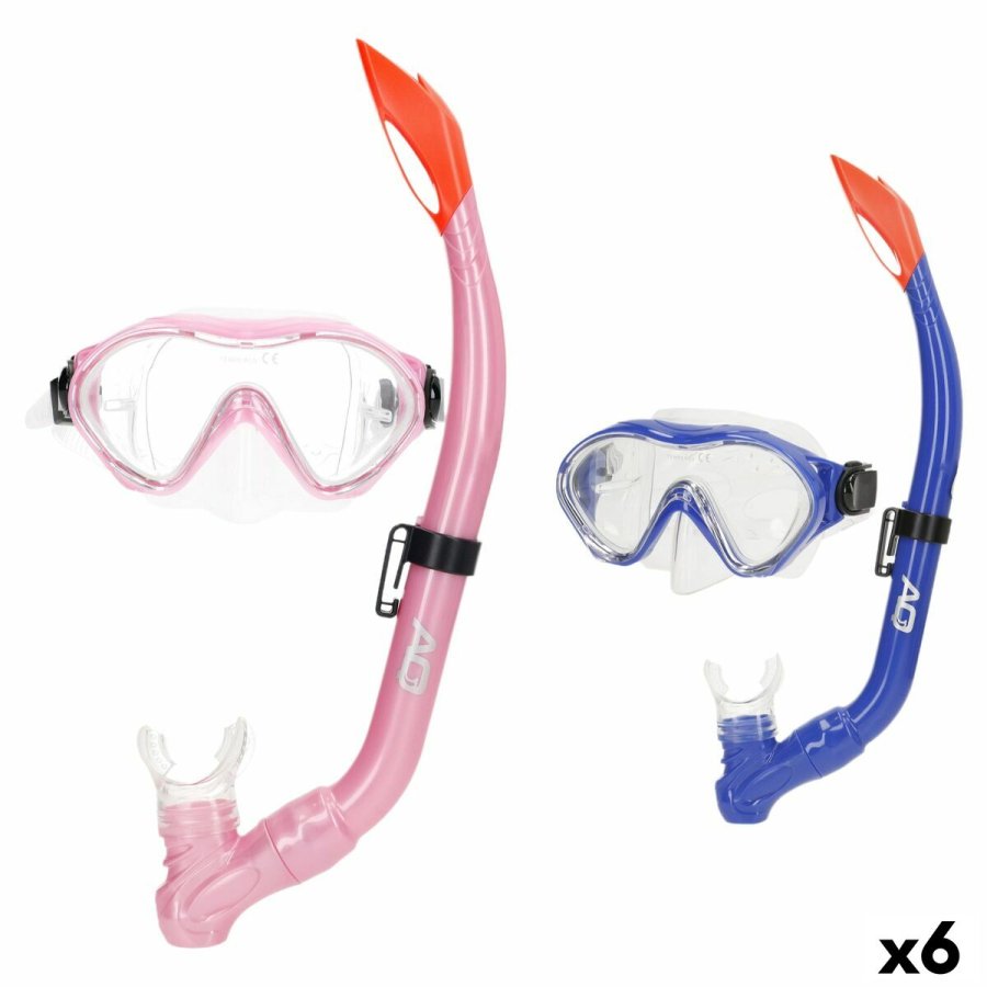Snorkel beskyttelsesbriller og rr AquaSport Bl Pink (6 enheder) #1