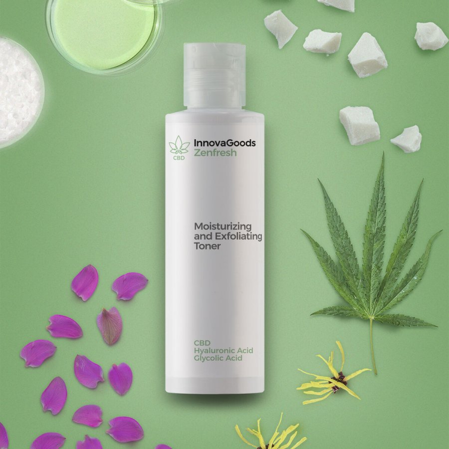 Fugtgivende og eksfolierende ansigtstoner CBD Zenfresh InnovaGoods 150 ml #5