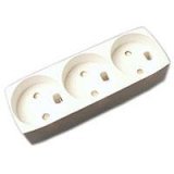 3-stikdse m/jord T-11B Hvid B&H #1