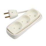 3-stikdse hvid pillesikring/1,5m  2x1mm2 250V 10A #1