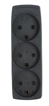 3-stikdse m/jord u/ledn. sort 230V 16A #1