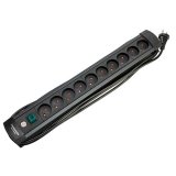 Premium-Line 6-stikdse u/jord m/3m ledning sort #1