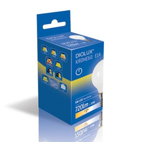DIOLUX KRONE60 6W 840 E14 720lm tnd/sluk #1