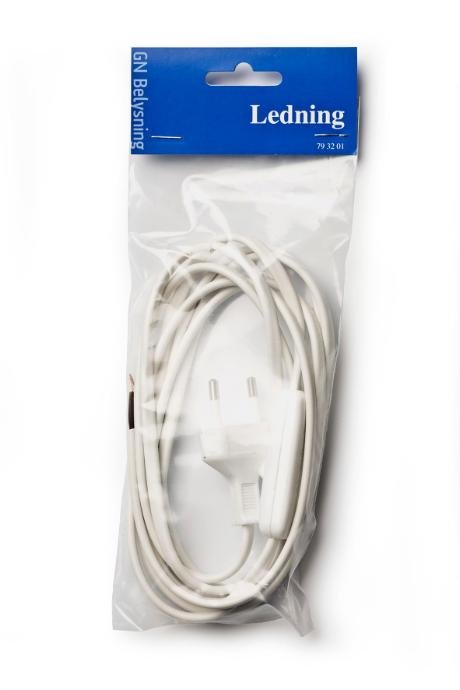 Ledningsst 2,5m hvid GN-pak #1