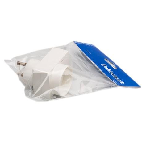 Dobbeltstik flad/rund hvid GN-pak #1