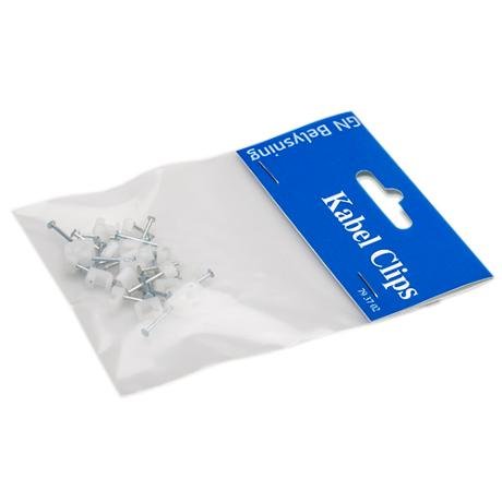 Kabel Clips 2x4 natur 25 stk. flad ledning GN-pak #1