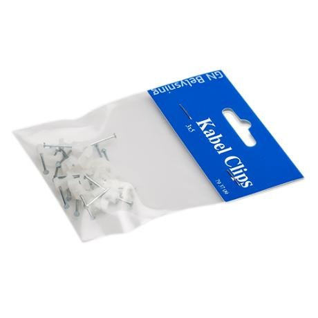 Kabel Clips 3x5 natur 25 stk. flad ledning GN-pak #1