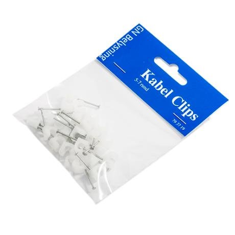 Kabel Clips 5-7 natur 25 stk. rund ledning GN-pak #1