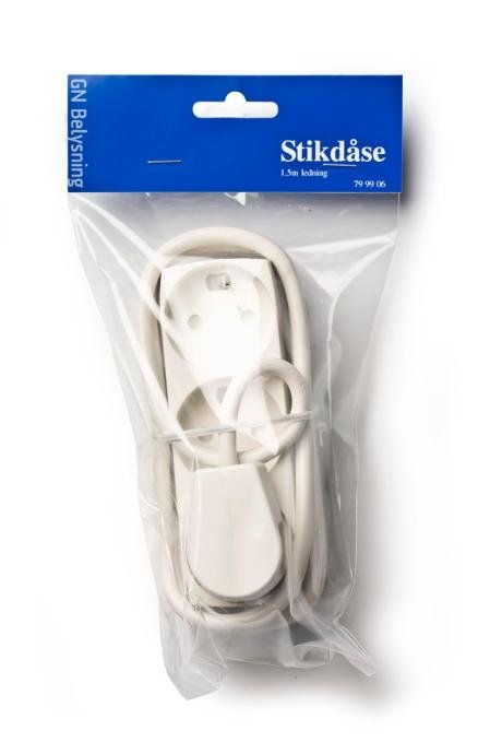3-stikdse m/j 1,5m ledn. hvid m/jord GN-pak #1