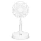 B�rbar fleksibel bord- og 20 cm piedestalventilator med Li-ion-batteri Hvid #1