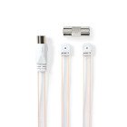 Coax Cable | IEC (Coax) Han | Open | Nikkelplateret | 50 Ohm | Usk�rmet | 1.90 m | Fladt | PVC | Hvid | Box #1