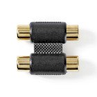 Stereo Audio Adapter | 2x RCA Hun | 2x RCA Hun | Guldplateret | Lige | ABS | Antracit | 1 stk. | Box #1