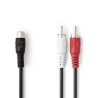 Stereo Audio kabel | 2x RCA Hanstik | RCA Hunstik | Nikkelplateret | 0.20 m | Runde | Blister #1