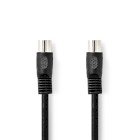 DIN Audio kabel | DIN 5-Pin Han | DIN 5-Pin Han | Nikkelplateret | 2.00 m | Runde | PVC | Sort | Label #1