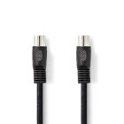 DIN Audio kabel | DIN 5-Pin Han | DIN 5-Pin Han | Nikkelplateret | 3.00 m | Runde | PVC | Sort | Label #1