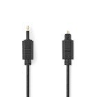 Optisk lydkabel | TosLink Male | Mini-Toslink | 1.00 m | Runde | PVC | Sort | Label #1