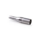 XLR adapter | XLR 3-Pin Han | 6.35 mm Hunstik | Nikkelplateret | Lige | Metal | S�lv | 10 stk. | Box #1