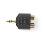 Stereo Audio Adapter | 3.5 mm Hanstik | 2x RCA Hun | Guldplateret | Lige | ABS | Sort | 10 stk. | Konvolut #1