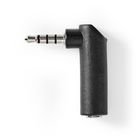 Stereo Audio Adapter | 3.5 mm Hanstik | 3.5 mm Hunstik | Nikkelplateret | Vinkel 90� | Metal | Sort | 10 stk. | Plastikpose #1