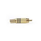RCA-stik | Lige | Han | Guldplateret | Lodde | Kabeldiameter: 7.0 mm | Metal | Sort | 10 stk. | Konvolut #1
