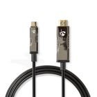Aktiv Optisk USB-kabel | USB-C Han | HDMI Stik | 18 Gbps | 30.0 m | Runde | PVC | Sort | Gave�ske #1
