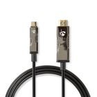 Aktiv Optisk USB-kabel | USB-C Han | HDMI Stik | 18 Gbps | 50.0 m | Runde | PVC | Sort | Gave�ske #1