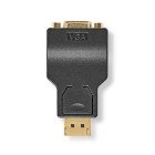 DisplayPort adapter | DisplayPort Han | VGA Hun | 1080p | Guldplateret | Lige | Runde | ABS | Antracit | Box #1