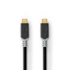 USB-kabel | USB 3.2 Gen 2x2 | USB-C Han | USB-C Han | 100 W | 4K@60Hz | 20 Gbps | Guldplateret | 2.00 m | Runde | PVC | S�lv | Box #1