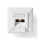 Netv�rksv�gboks | In-wall | 2-Port port(s) | CAT6a | Lige | Hun | Guldplateret | PVC | Hvid | Box #1