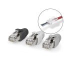 RJ45-stik | RJ45 Pass Through | Fast/strenget FTP CAT6 | Lige | Guldplateret | 10 stk. | PVC | Gr� / Hvid / Sort | Box #1