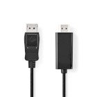 Displayport kabel | DisplayPort Han | HDMI Stik | 4K@30Hz | Nikkelplateret | 3.00 m | Runde | PVC | Sort | Box #1