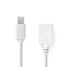 Mini DisplayPort kabel | DisplayPort 1.2 | Mini DisplayPort han | DisplayPort Hun | 21.6 Gbps | Nikkelplateret | 0.20 m | Runde | PVC | Hvid | Box #1