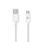 USB-kabel | USB 2.0 | USB-A Han | USB-C Han | 60 W | 480 Mbps | Nikkelplateret | 3.00 m | Runde | PVC | Hvid | Box #1