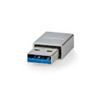 USB-A Adapter | USB 3.2 Gen 1 | USB-A Han | USB-C Hun | 5 Gbps | Runde | Nikkelplateret | Sort | Box #1