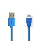 USB-kabel | USB 3.2 Gen 1 | USB-A Han | USB-A Hun | 5 Gbps | Nikkelplateret | 2.00 m | Runde | PVC | Bl� | Box #1